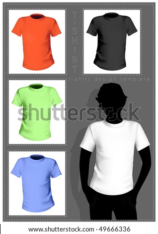 blank white shirt template. stock vector : Men#39;s white,