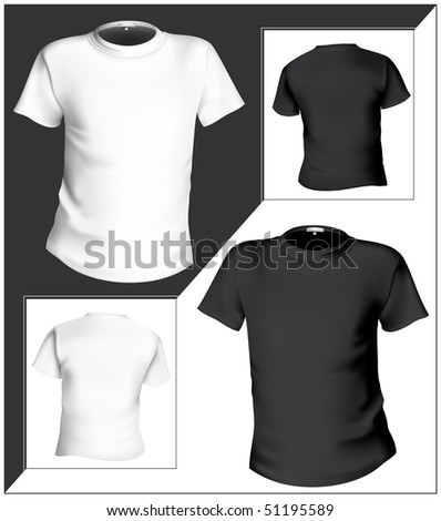 black t shirt template back. T-shirt design template (front