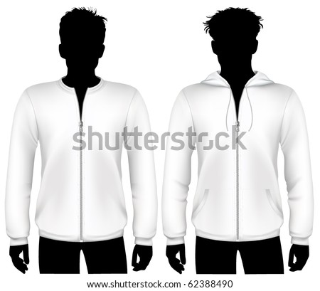 Vector Hooded Sweatshirt With Zipper Design Template 62388490