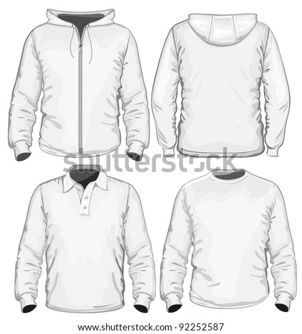 Amazing vector set Men's polo-shirt t-shirt and sweatshirt long sleeve design template No mesh Amazing vector set Men's polo-shirt t-shirt and sweatshirt long sleeve design template No mesh