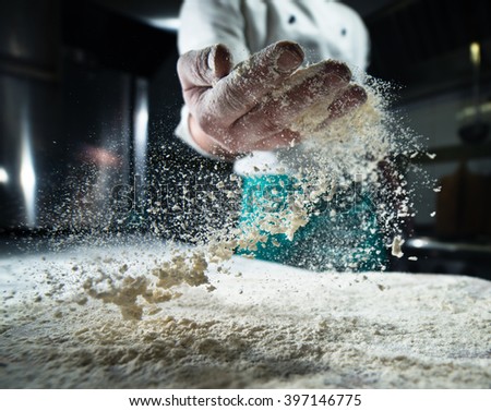 flour baker in kitchen
