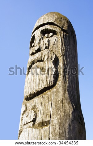 Wooden sculpture  of warrior