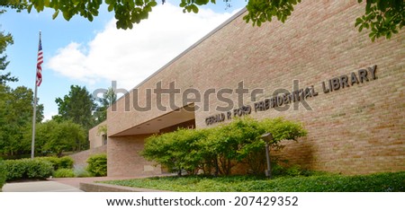 ANN ARBOR, MI - JUNE 24: The Gerald Ford presidential library in Ann Arbor, MI shown on June 24, 2014, includes 24 million pages of documents.