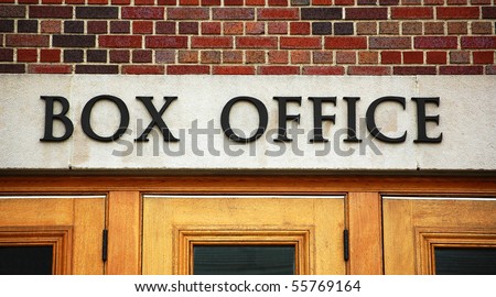 Theater box office, close up on words