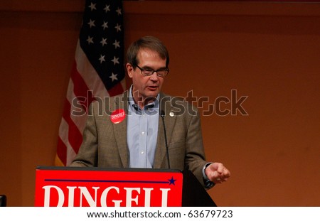 ANN ARBOR, MI - OCTOBER 24: UAW President Bob King speaks in support of Congressman John Dingell of Michigan at a \