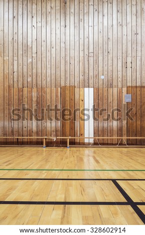 Inside an old gym hall