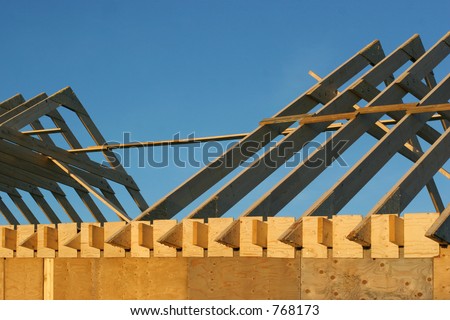 A brand new house in the process of being built