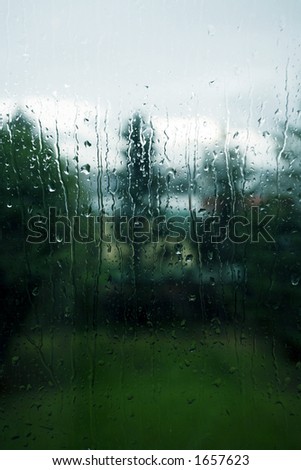 Rainy window on a melancholy day