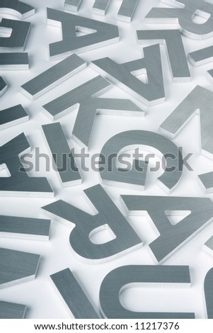 Stylish letters cut out of polished steel