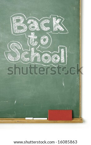 large XXL image of an old chalkboard with the phrase Back to school written on it
