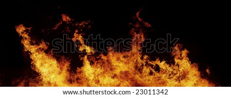 Massive wall of flames and fire