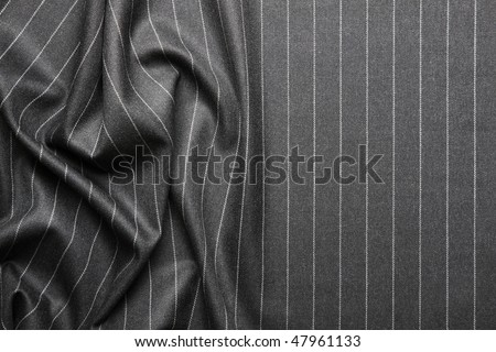 High quality pin stripe suit background texture with folds and copy space