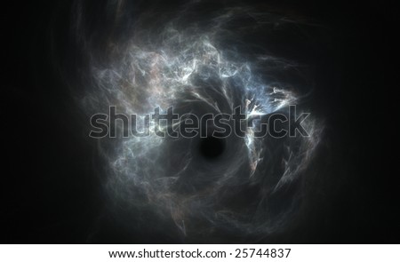Digital fractal creation of a Nebula with black hole for themes of outer space