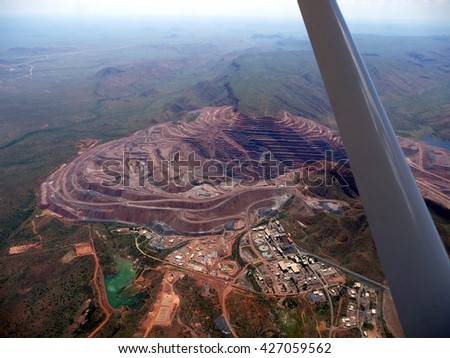 Aerial View of the Argyle Diamond Mine located in the East Kimberly Region of Western Australia