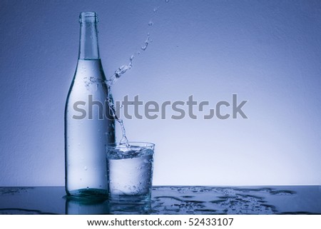 water splash in the glass