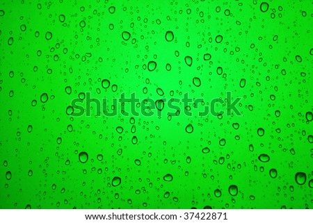 Raindrops on the glass window like bubbles in the water.