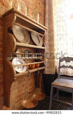 cabinet for tableware in kitchen