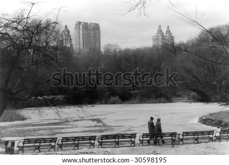 Older couple strolling in Central Park - New York, NY