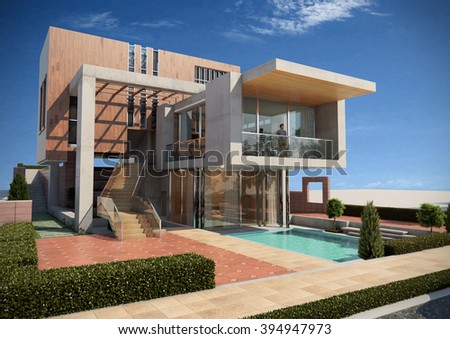 Modern villa - render 2