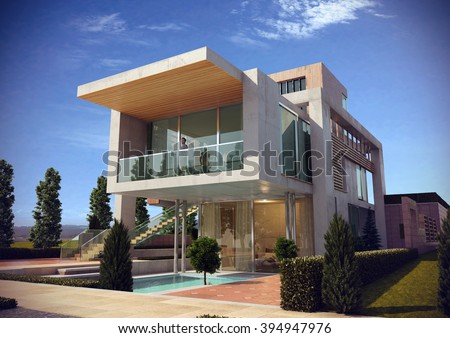 Modern villa - render 1