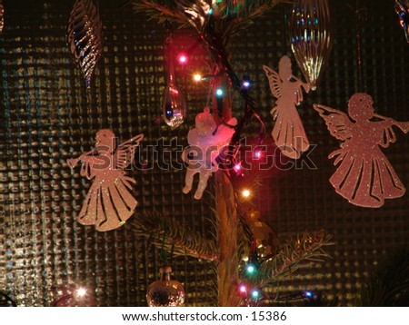 christmas tree angels playing flutes