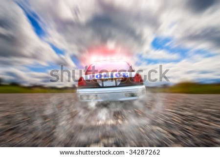 Police car in pursuit