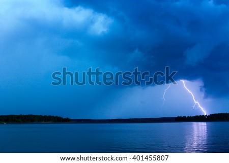 Thunderstorm. Thunderstorm  approaching towards the photographer and lightning activity is increasing