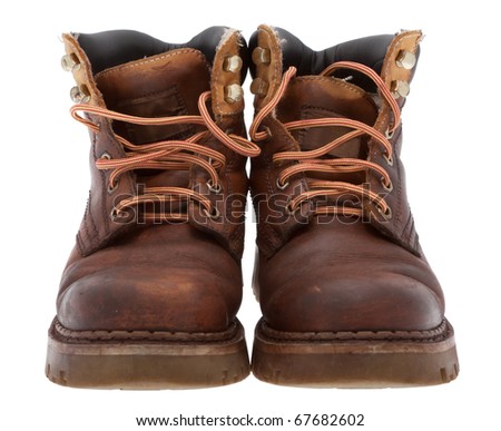 work boots images. stock photo : Old work boots