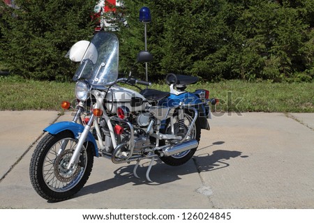 NIZHNY TAGIL, RUSSIA- AUG 23: A police motorcycle \