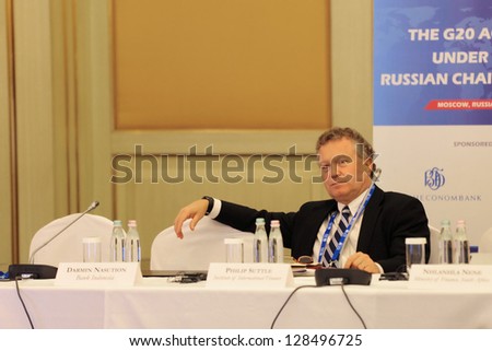 MOSCOW, RUSSIA - FEB 15: The Institute of International Finance, chief economist Philip Suttle at G20 Finance Ministers and Central Bank Governors Deputies Meeting on Feb, 15, 2013 in Moscow, Russia