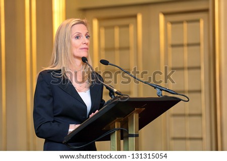 MOSCOW, RUSSIA- FEB 15: Lael Brainard - Under Secretary of the Treasury at G20 Finance Ministers and Central Bank Governors Deputies Meeting on February, 15, 2013 in Ritz-Carlton Hotel, Moscow, Russia