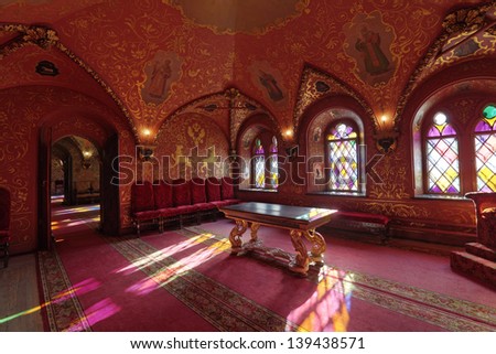 MOSCOW-FEB 22: An interior view of the Grand Kremlin Palace is shown on Feb 22, 2013 in Moscow. Built in 1849, the palace is the official residence of the President of Russia. The Terem Palace