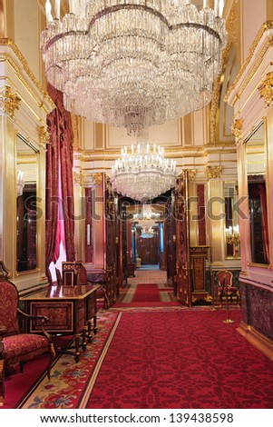 Moscow-Feb 22: An Interior View Of The Grand Kremlin Palace Is Shown On Feb 22, 2013 In Moscow. Built In 1849, The Palace Is The Official Residence Of The President Of Russia. Luxurious Royal Suite