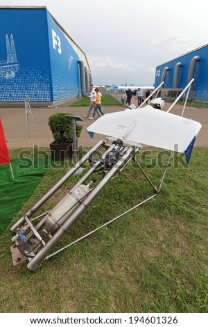 ZHUKOVSKY, RUSSIA - AUG 29, 2013: The unmanned aircraft's long range ZALA 421-16 at the International Aviation and Space salon MAKS-2013