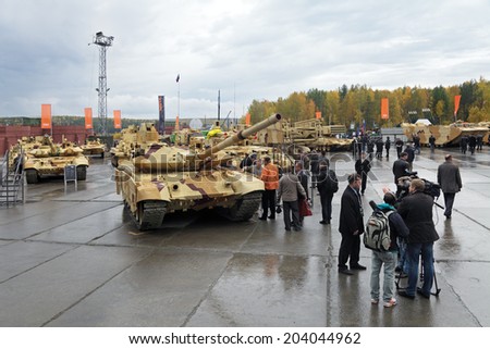 NIZHNY TAGIL, RUSSIA - SEP 26, 2013: The international exhibition of armament, military equipment and ammunition RUSSIA ARMS EXPO (RAE-2013)