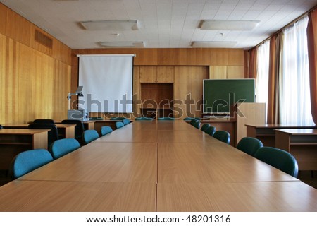 Empty school classroom