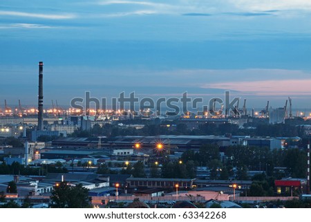 The top view on the night city of St.-Petersburg