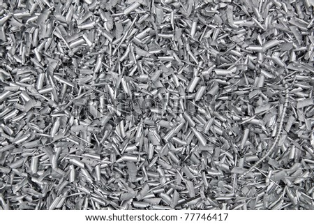 The background of the chock metal aluminum chips