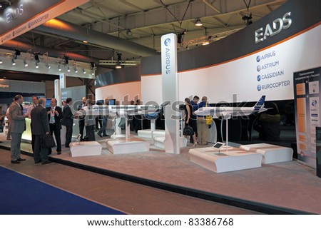 MOSCOW, RUSSIA - AUG 17:  The stand of the company EADS at the International Aviation and Space salon MAKS. Aug 17, 2011 at Zhukovsky, Russia
