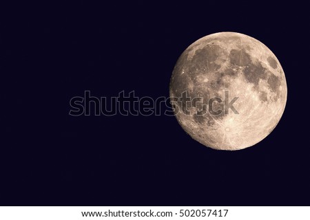 Supermoon. Full moon. A huge moon. Close-up of the moon. The moon in the sky