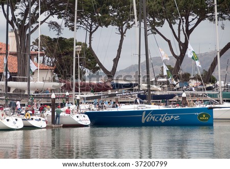 SAN FRANCISCO - SEPT 13: Vincitore, the 52 feet R/P, wins one of this year\'s perpetual trophy for irc a division on sept 13, 2009 at the st. francis yacht club during the 45th Rolex Big Boat Series.