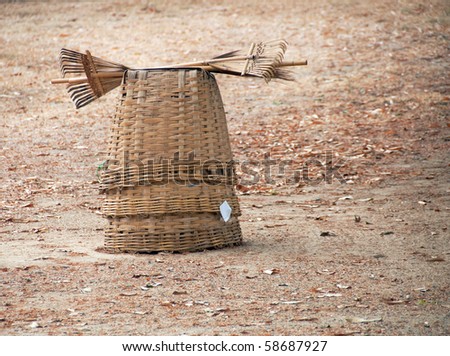 thai rural still life with copy space to the right