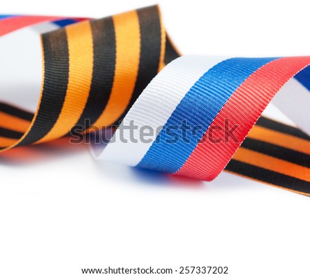 St George ribbon and ribbon of Russian flag St George ribbon and ribbon of Russian flag
