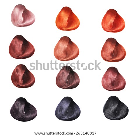 Hair Colors Set. Tints. Isolated on a white background