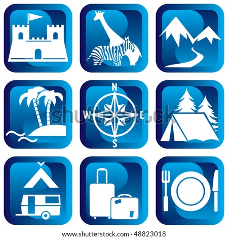 set of vector icons for GUIDE and travel