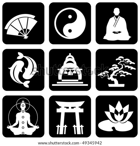 set of vector icons of religious buddhism signs and symbols set of vector icons of religious buddhism signs and symbols