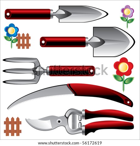 garden tools vector. of garden tools. Vector