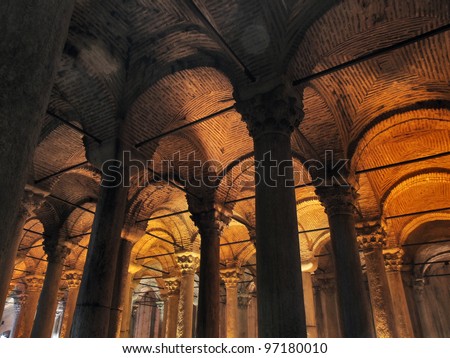 The underground Basilica Cistern