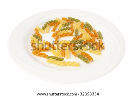 pasta on the plate not ready for eat