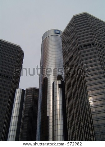Detroit\'s Renaissance Center. Home to General Motors World Headquarters on the Detroit River.